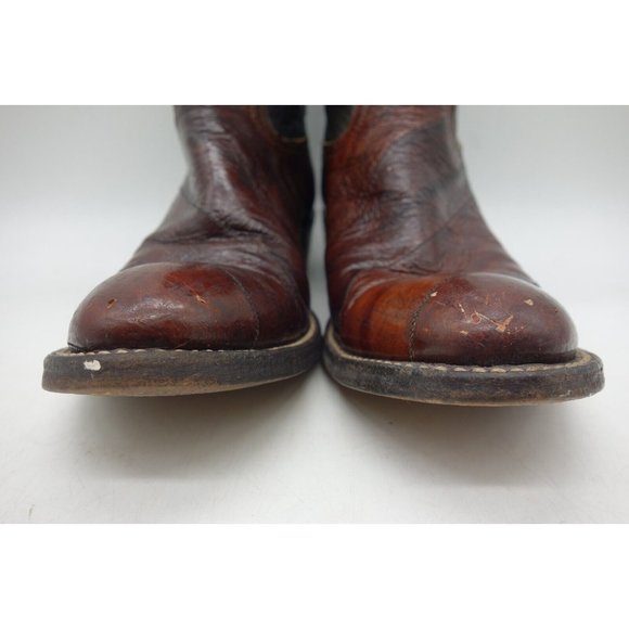 Renegade Brown Eel Skin Leather Cowboy Western Boots Shoes Women's 6 B - Picture 8 of 9